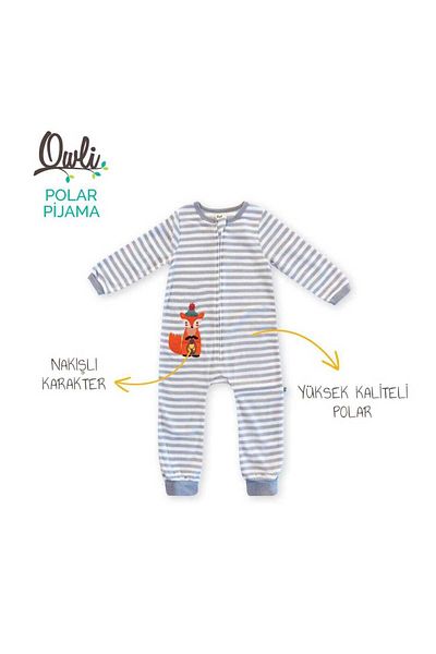 Owli Girl's Gray Fleece Pajamas