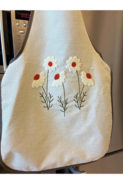 Mustgross Punch İşlemeli Keten Mutfak Önlüğü 1 adet Mutfak Önlüğü, one size