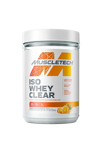 MUSCLETECH Iso Whey Clear Protein Powder for Lean Muscle & Recovery –Orange Dreamsicle (1.1lbs)