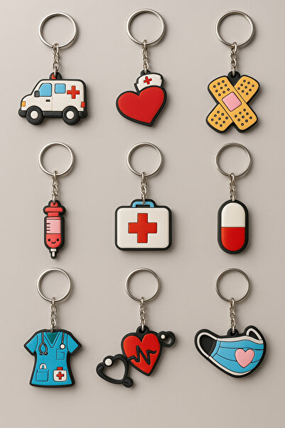 excarpin Doktor Hemşire ve Sağlık Çalışanlarına Özel 9’lu Anahtarlık Takımı (...