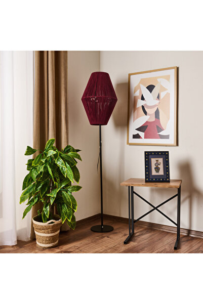 Evidea Lighting Kapsül Lambader - Bordo / Siyah