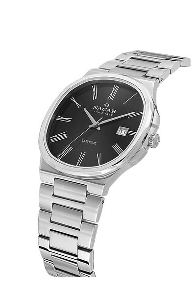 Nacar Sapphire Glass Classic Silver Men's Watch Nc33-298377-Abm