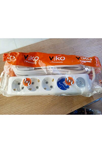 VİKO Viko Dörtlü Topraklı Priz Anahtarlı 5mt (ÇOCUK KORUMALI)