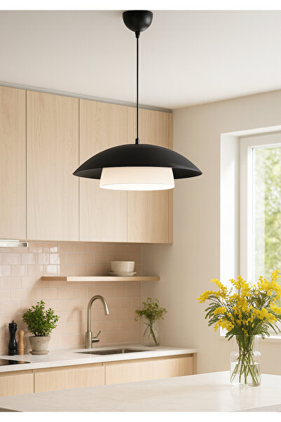 HOMİNG Homing Luna İskandinav Tarz Metal Sarkıt Siyah-Krem 241761