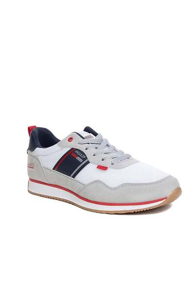 Jagulep Bugatti Men's White Sneakers - Faux Leather Model