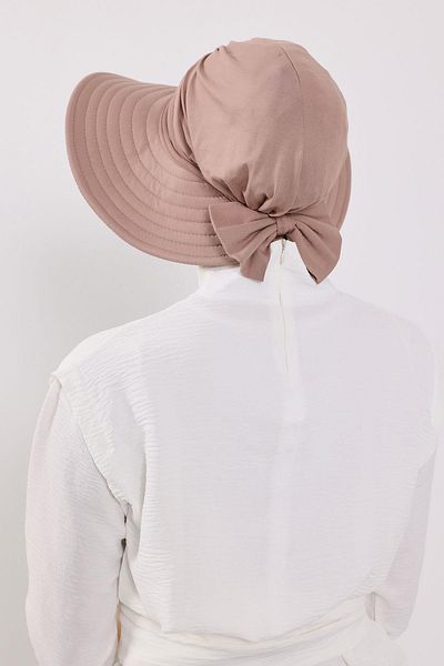 Aisha's Design Removable Combed Bonnet Turban with Bow Knot on the Back, S-4