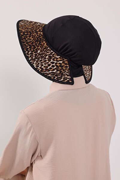Aisha's Design Ninja Boneli Αποσπώμενο καπέλο με σχέδιο, τουρμπάν, S-6D, μαύρο-λεοπάρ σχέδιο