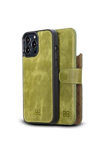 Bouletta Apple iPhone 13 Pro Max Uyumlu Deri Cüzdanlı Kılıf TN19