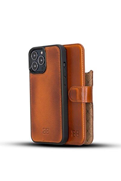 Bouletta 13 Pro Max Uyumlu Deri Cüzdanlı Kılıf RST2E