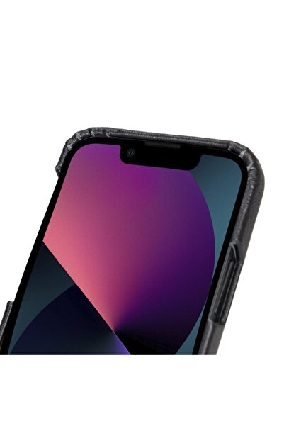 Bouletta Apple iPhone 14 Uyumlu Deri Arka Kapak F360 RST1 Siyah