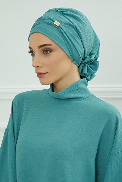 Aisha's Design Aerobin Fabric Ready-Made Turban with Accessories, Ht-95, Mint Green