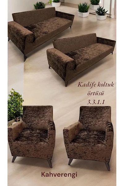Hazineci Bey Velvet Elastic Seat Cover Set 3311