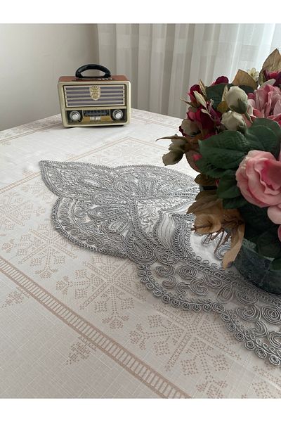 Lavanderi French Lace One-Piece Runner, Table & Coffee Table Cover, Dowery Runner