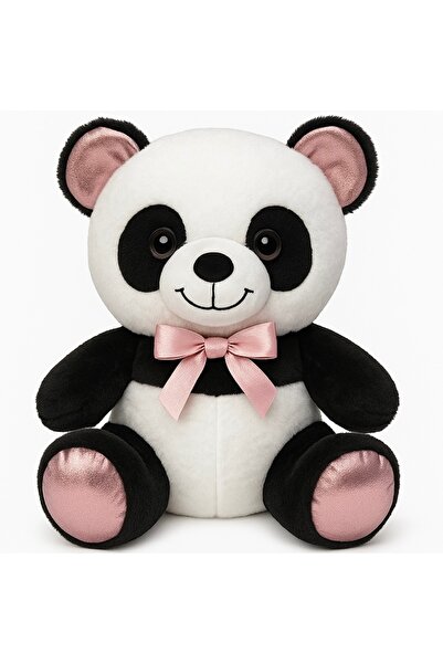 POLLYTOYS Panda Pembe Kurdeleli 50 cm – Sevimli & Yumuşak Oyuncak