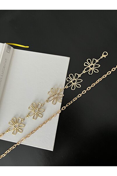 Zoula 5'li Gold Papatya Detaylı Ayarlanabilir Zincirli Kadın Kemer Bel Kemeri...