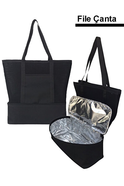 Wallery Bags حقيبة شاطئ شبكية للتخييم والنزهات معزولة حراريًا ومبردة وساخنة