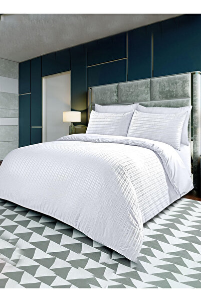 Medical Sleep طقم غطاء لحاف مزدوج من سيرساكر مع غطائي وسادة، طقم فراش فاخر من الألياف الدقيقة الناعمة