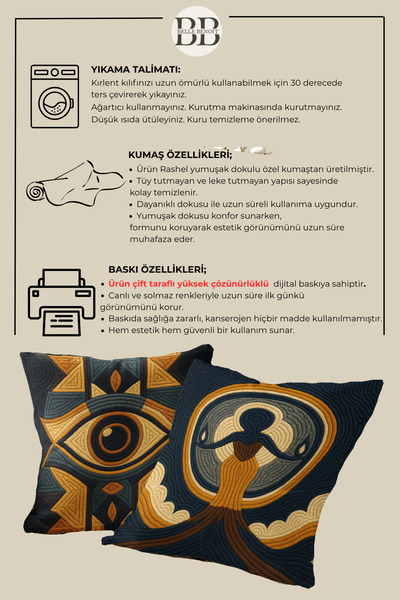 Belle Benoit Набір декоративних чохлів для подушок з вишитим візерунком, двостороннім принтом, блискавкою – богемський стиль