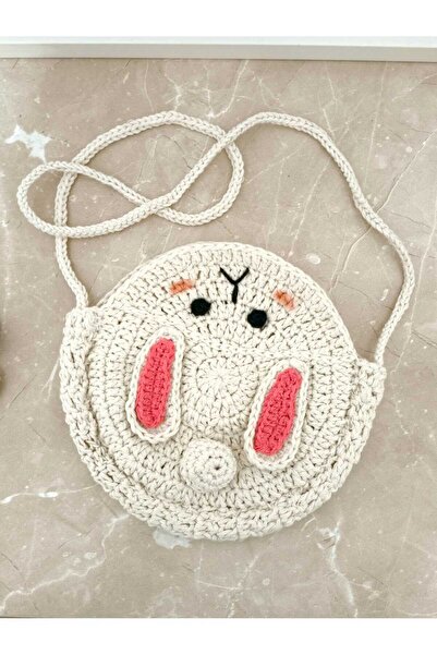 Momsada Children's Bag Set / Rabbit Model White Children's Bag and Set Model with 2-Piece Buckle