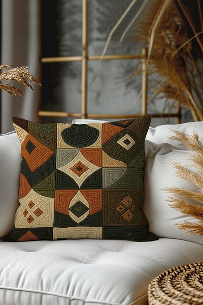 Belle Benoit Set of 2 Embroidery Patterned, Double-Sided Printed, Decorative Throw Pillow Case – Bohemian Style, Zippered