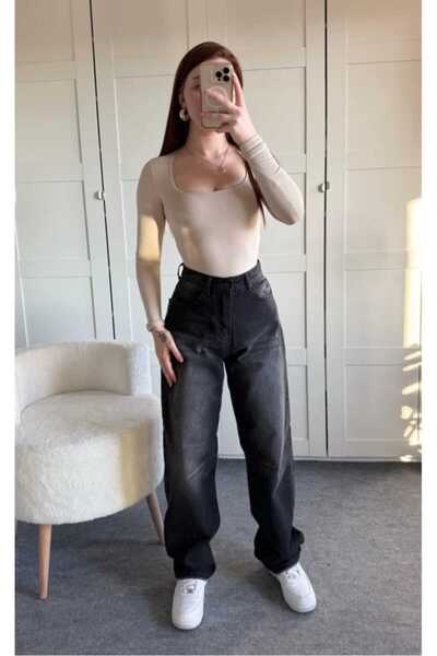 Semesia Kemer Tokalı Baggy Jean