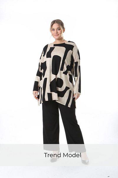 THE CABIN Women's Plus Size Modern Patterned Bottom Top Suit
