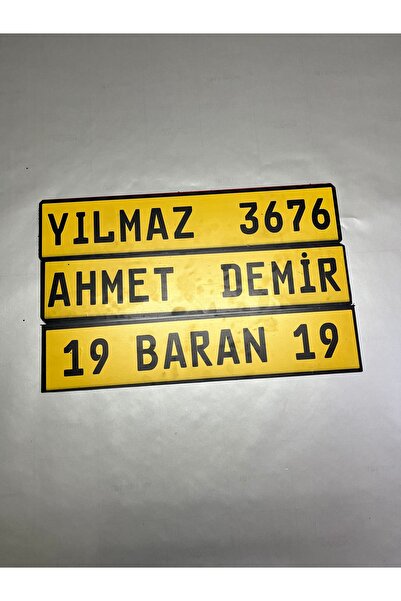 TABLOX Kişiye Özel Sarı Dekor Plaka Araba Cam Önü Aksesuar Modifiye Kompozit ...