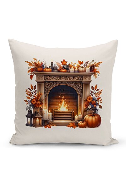 Bertille Home Φθινοπωρινή σειρά - Κάλυμμα μαξιλαριού με ριχτάρι διπλής όψης (...