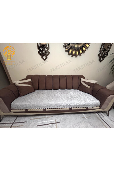 Tekstilsa Губчаста накидка на диван Новий модний відкритий сірий колір 1 шт. 210*170 см Не ковзає і не мнеться Дизайн