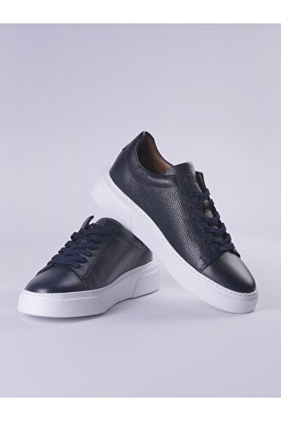 HALAS Orijinal Deri Lacivert Günlük Erkek Ayakkabısı