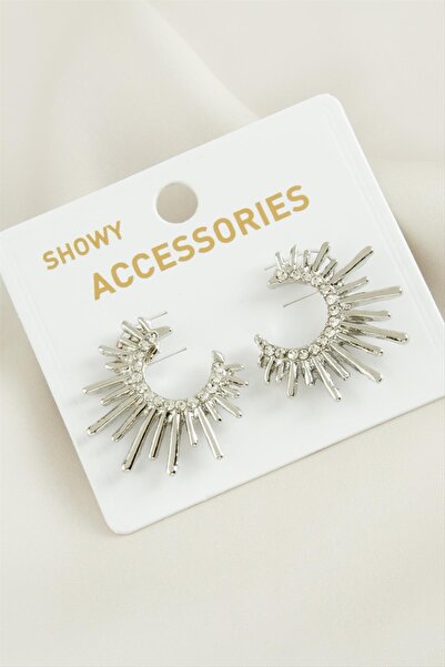 ZERO LAND Güneş Trend Stone Metal Earrings