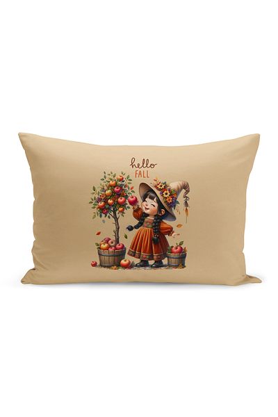 Bertille Home Autumn Series Double Sided Digital Printed Throw Pillow Cover (Halloween Autumn Cushion Cover)