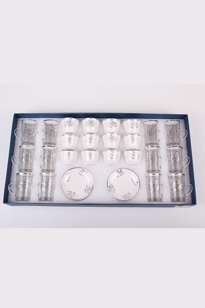 Generic طقم فناجيل قهوة وكاسات شاي