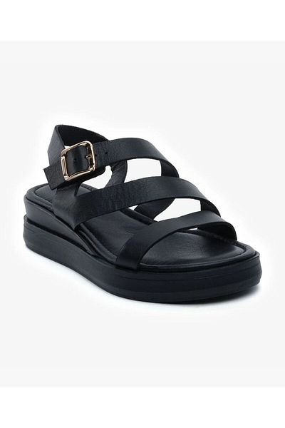 Greyder Sandale negre de damă din piele naturală 5Y2CS59265