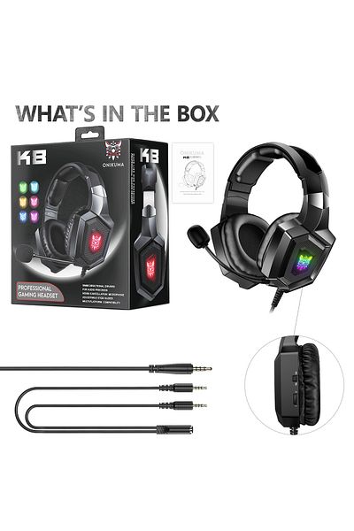 Generic LED Over-Ear Wired Gaming Headset With Mic for PlayStation 4/Xbox/PC
