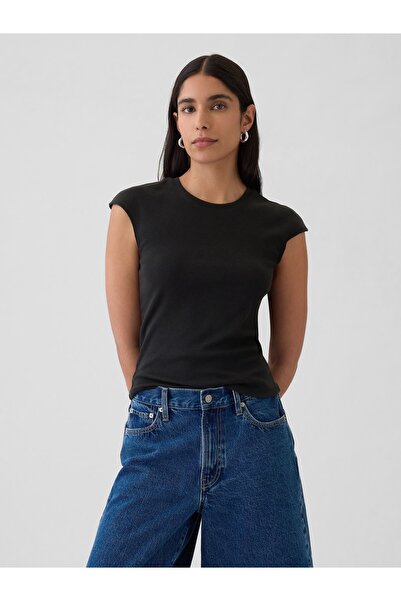 GAP Kadın Siyah Modern T-Shirt