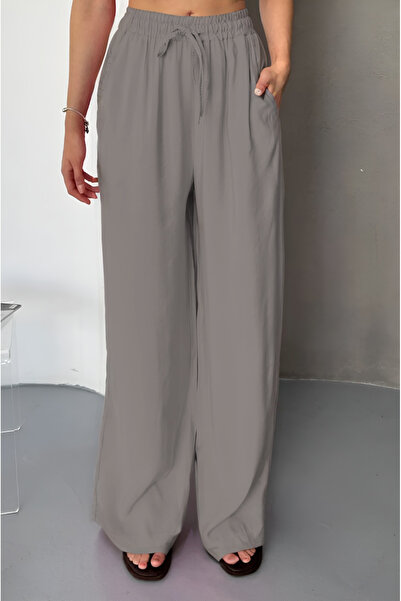 Feela Moda Women's Modal Woven Elastic Waist Palazzo Pants 2016