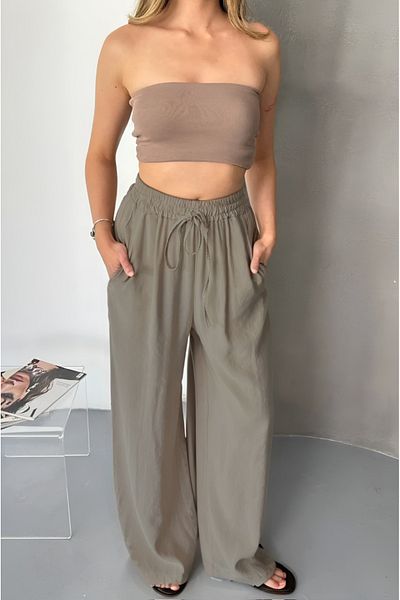 Feela Moda Women's Modal Woven Elastic Waist Palazzo Pants 2016