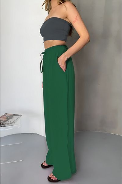 Feela Moda Women's Modal Woven Elastic Waist Palazzo Pants 2016