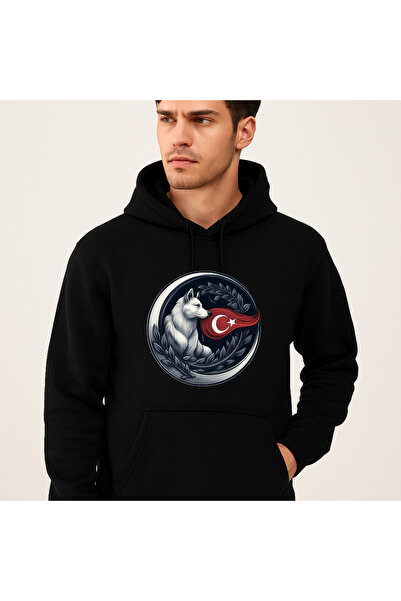 MODA سويت شيرت للجنسين بجيب الكنغر سويت شيرت بغطاء للرأس مع جيب الكنغر