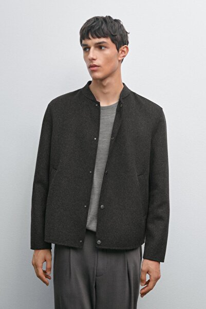 Massimo Dutti Çift katlı yün karışımlı bomber ceket