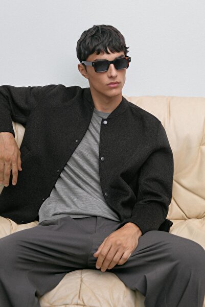 Massimo Dutti Çift katlı yün karışımlı bomber ceket