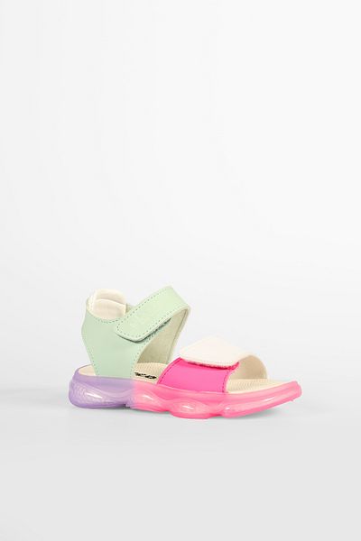 Vicco Laura Model - Mint Green/White Lighted Sandals for Baby Girls and Children