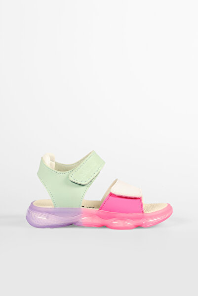 Vicco Laura Model - Mint Green/White Lighted Sandals for Baby Girls and Children