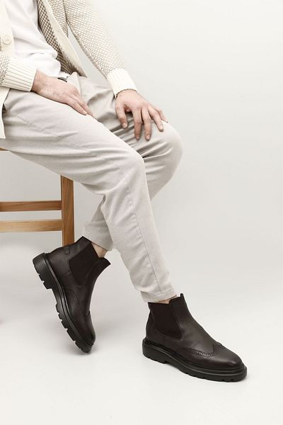 GÖNDERİ(R) Men's Brown Genuine Leather Chelsea Boots