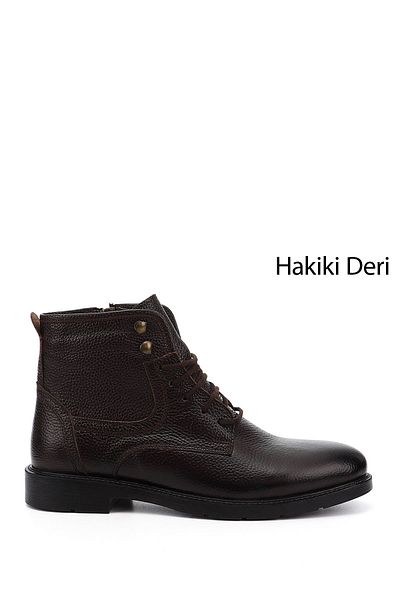 GÖNDERİ(R) Men's Brown Antique Zippered Genuine Leather Classic Boots