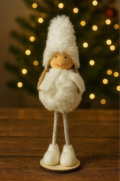 BeySüS Ornament de Crăciun de Anul Nou Zână de Deseuri Albă 20 cm