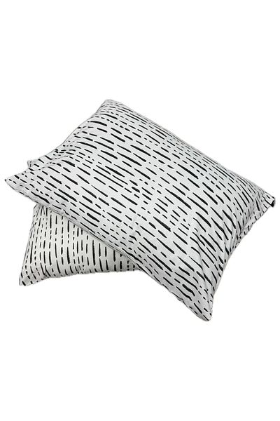 Clasy Ranforce 2 Pieces Black Striped White Pillowcases