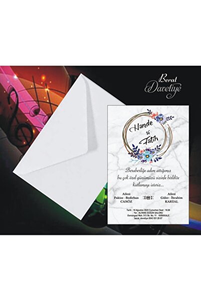 Berat tasarım Davetiye (50 ADET) 5435512967
