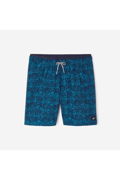 Decathlon Nabaiji Children's Long Swim Shorts - Blue - Patterned - 100 Atao